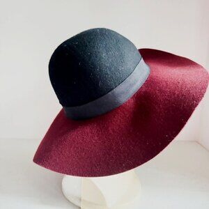 Genie by Eugenia Kim Two Tone Burgundy Black Wool Boho Hat